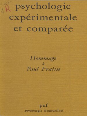 cover image of Psychologie expérimentale et comparée